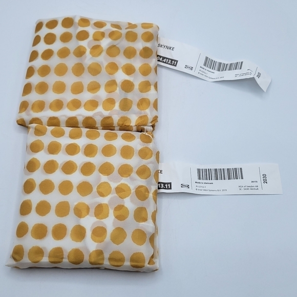 Ikea Skynke shopping tote bag 2 pack Tan Polka Dot Bundle - Picture 3 of 6